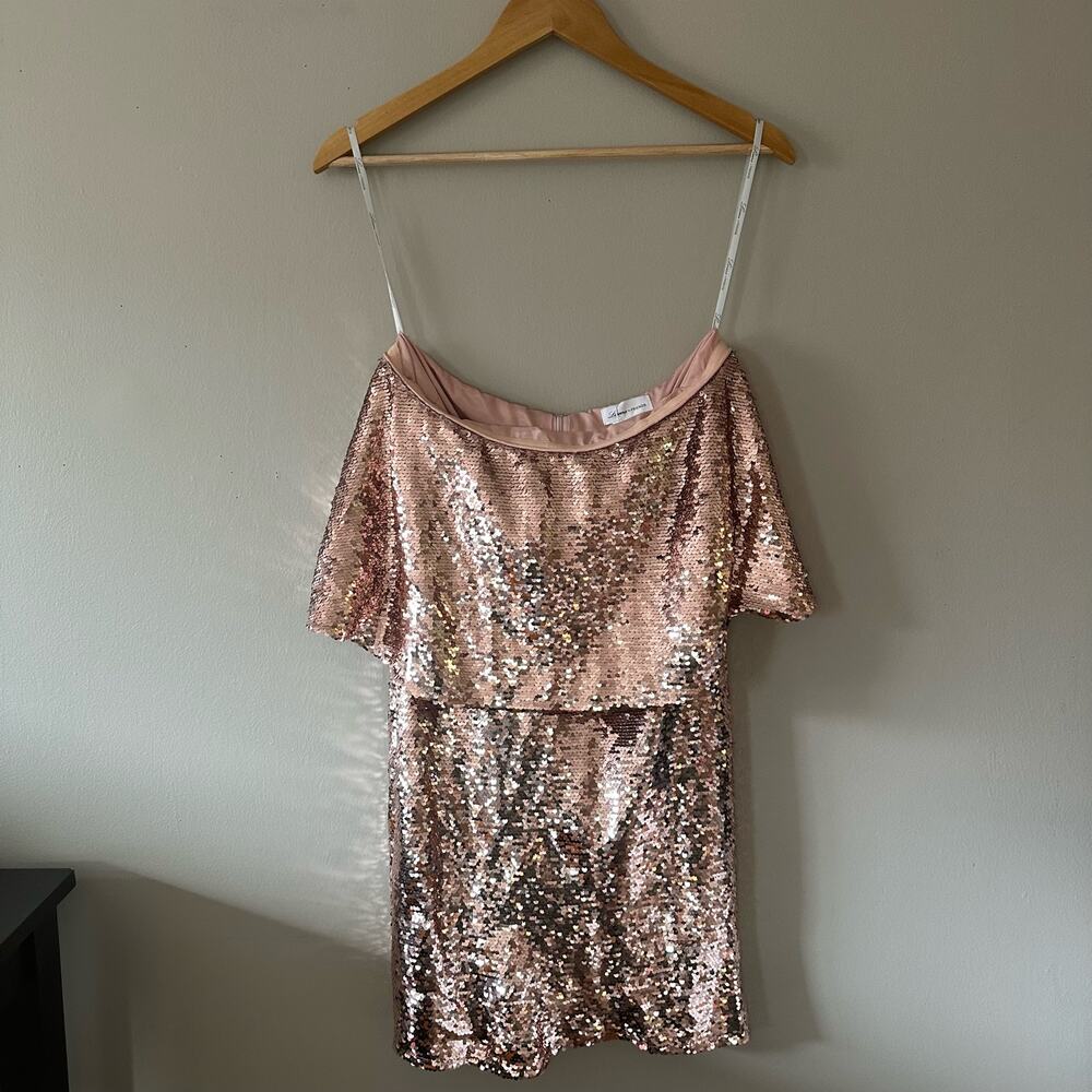 Lovers + Friends Knoll Mini Dress Rose Pink Sequins Strapless Bodycon Size S NWT - Picture 2 of 10